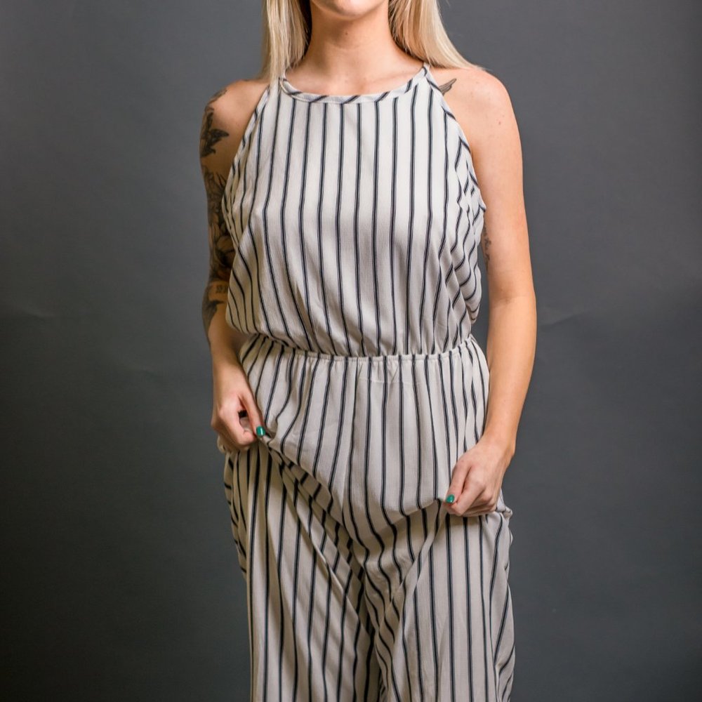 White Striped Jumper by Ci Sono